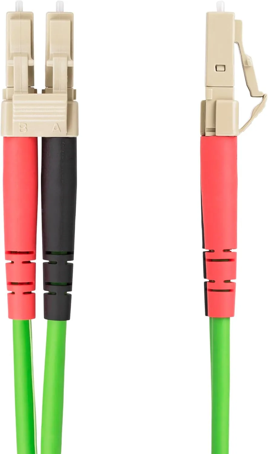 15m (50ft) LC to LC (UPC) OM5 Multimode Fiber Cable, 50/125µm Duplex LOMMF Zipcord, VCSEL, 40G/100G, Bend Insensitive, Low Insertion Loss, LSZH Fiber Patch Cord (LCLCL-15M-OM5-FIBER)