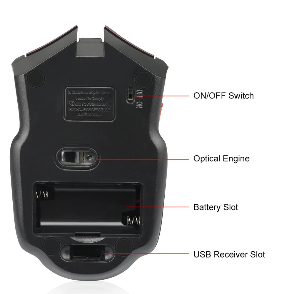 2.4GHz Wireless Optical Mouse with USB Receiver