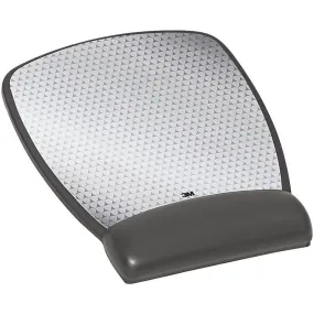 3M Mw309Le Precise Mouse Pad With Gel Wrist Rest Abstract Black / Silver 3M Mw309Le Precise Mouse Pad With Gel Wrist Rest Abstract Black / Silver