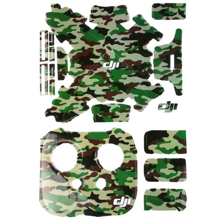 4D Imitation Carbon Fiber PVC Water Resistance Sticker Kit for DJI Phantom 3 Quadcopter & Remote Controller & Battery(Camouflage Pattern)