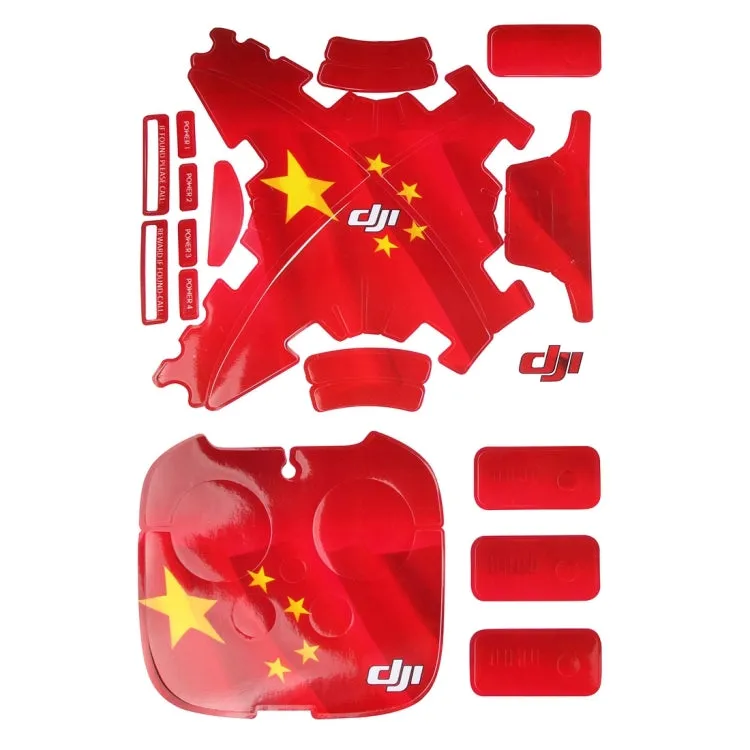 4D Imitation Carbon Fiber PVC Water Resistance Sticker Kit for DJI Phantom 3 Quadcopter & Remote Controller & Battery(Chinese Flag Pattern)