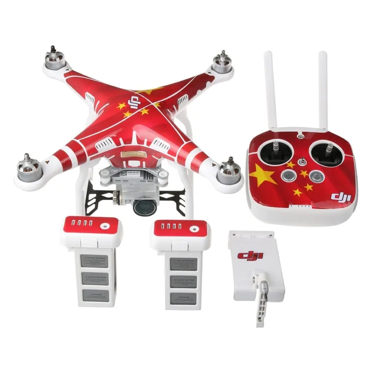 4D Imitation Carbon Fiber PVC Water Resistance Sticker Kit for DJI Phantom 3 Quadcopter & Remote Controller & Battery(Chinese Flag Pattern)