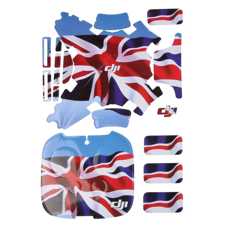 4D Imitation Carbon Fiber PVC Water Resistance Sticker Kit for DJI Phantom 3 Quadcopter & Remote Controller & Battery(UK Flag Pattern)