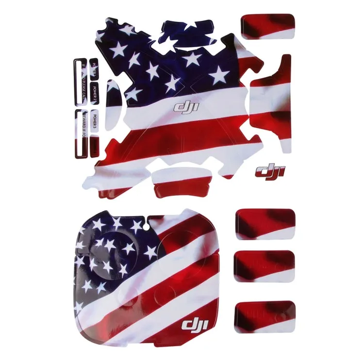 4D Imitation Carbon Fiber PVC Water Resistance Sticker Kit for DJI Phantom 3 Quadcopter & Remote Controller & Battery(US Flag Pattern)