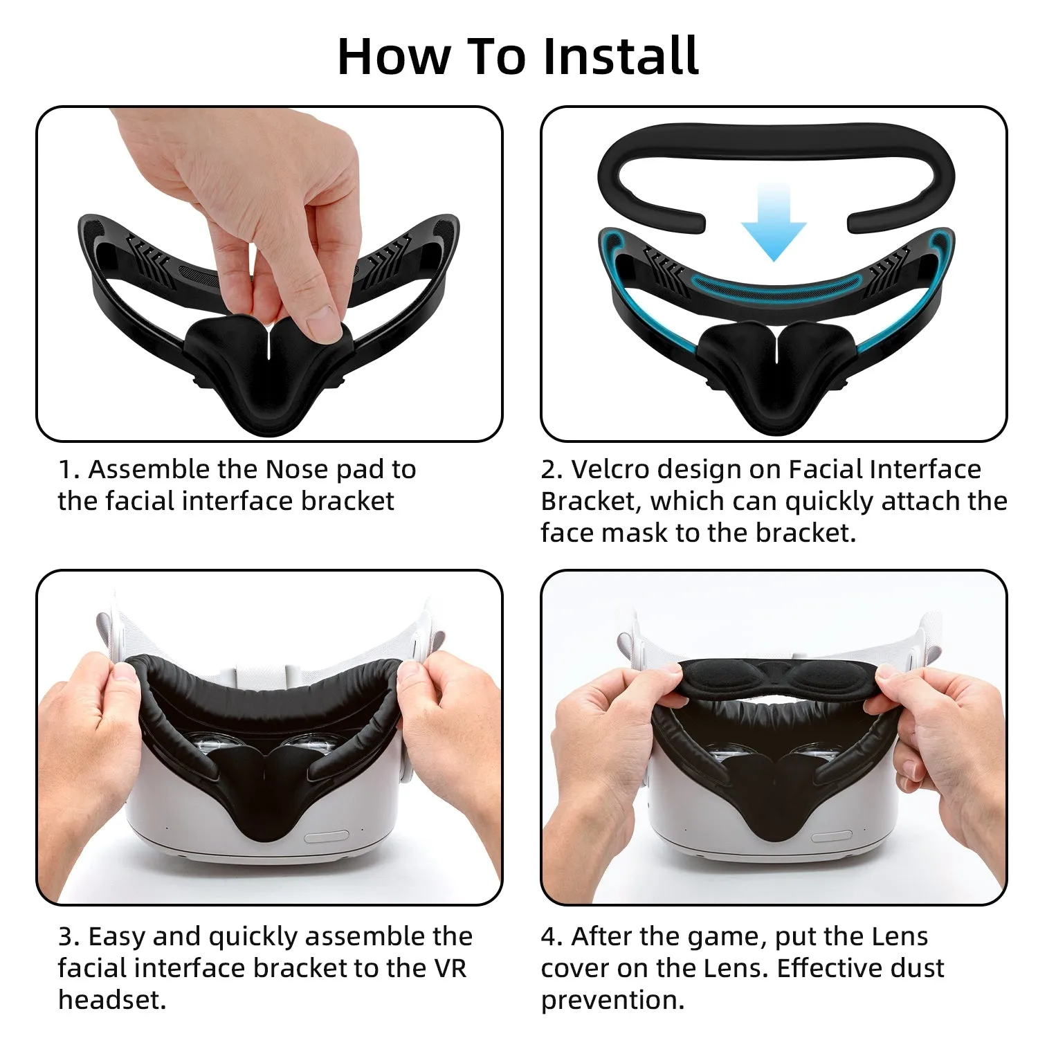 6 In 1 PU Leather Face & Nose Cover Pad Accessories for Oculus Quest 2