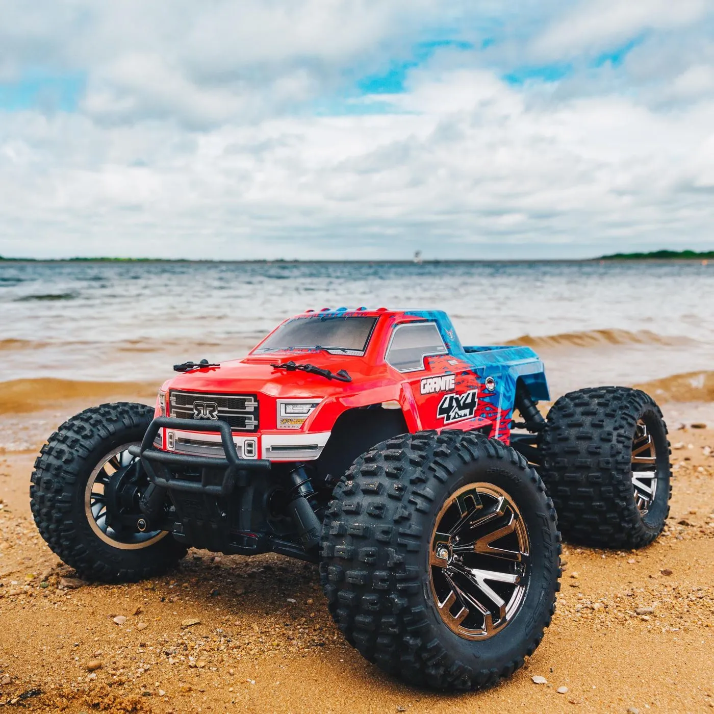 AARMA GRANITE 3S BLX 1/10 4WD Monster Truck RTR Red/Blue, ARA102720T2