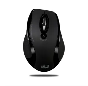 Adesso - Mouse Laser Wireless Ergonomic G25 6 Button up to 1600dpi PC/Mac - Black