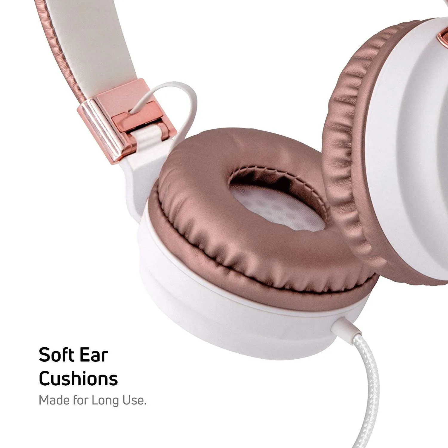 Adjustable Headband On-Ear Headphones with Built-in Mic