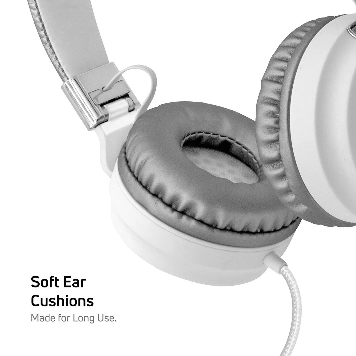 Adjustable Headband On-Ear Headphones with Built-in Mic
