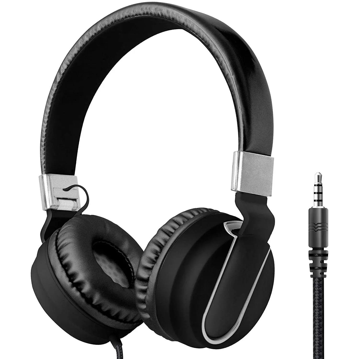 Adjustable Headband On-Ear Headphones with Built-in Mic