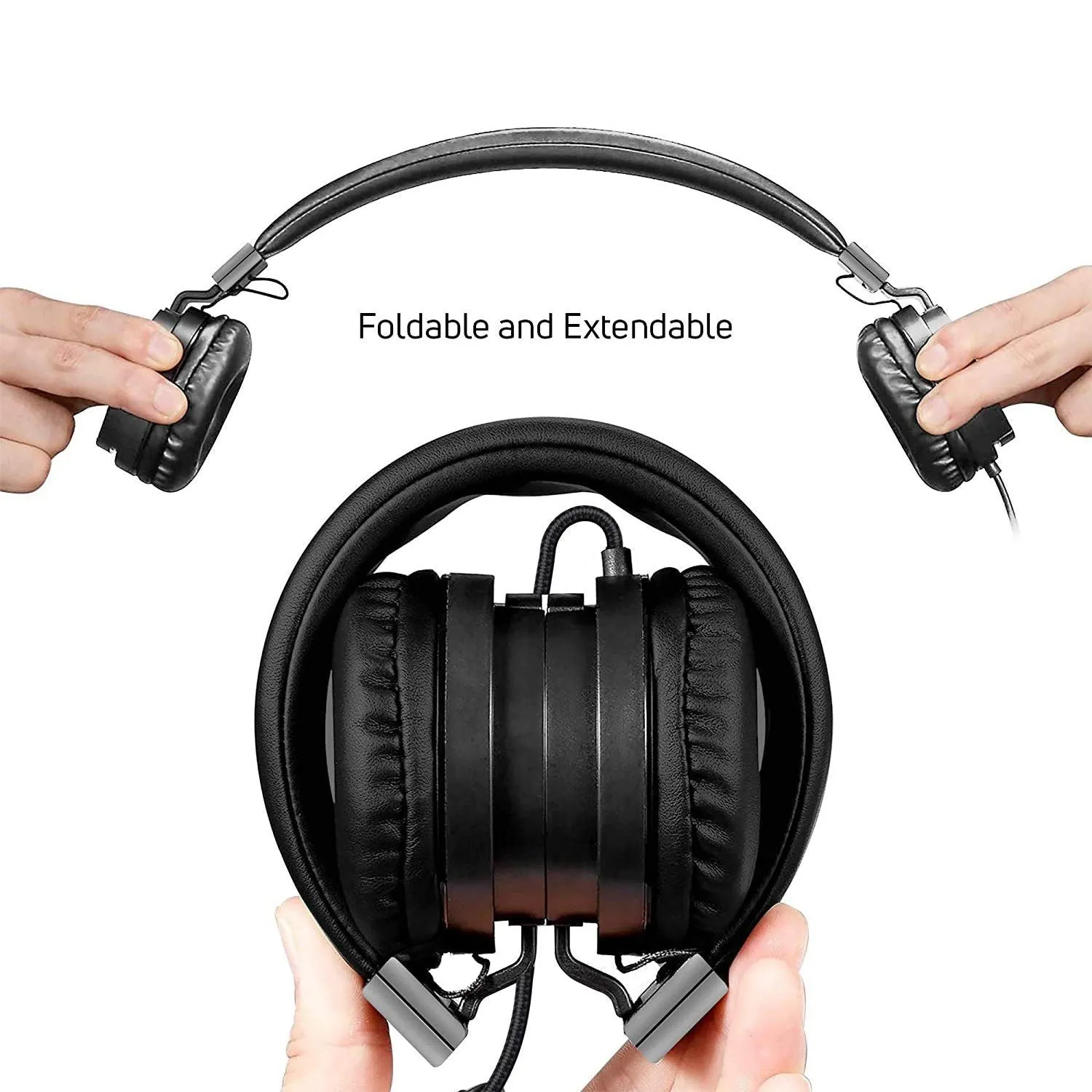 Adjustable Headband On-Ear Headphones with Built-in Mic