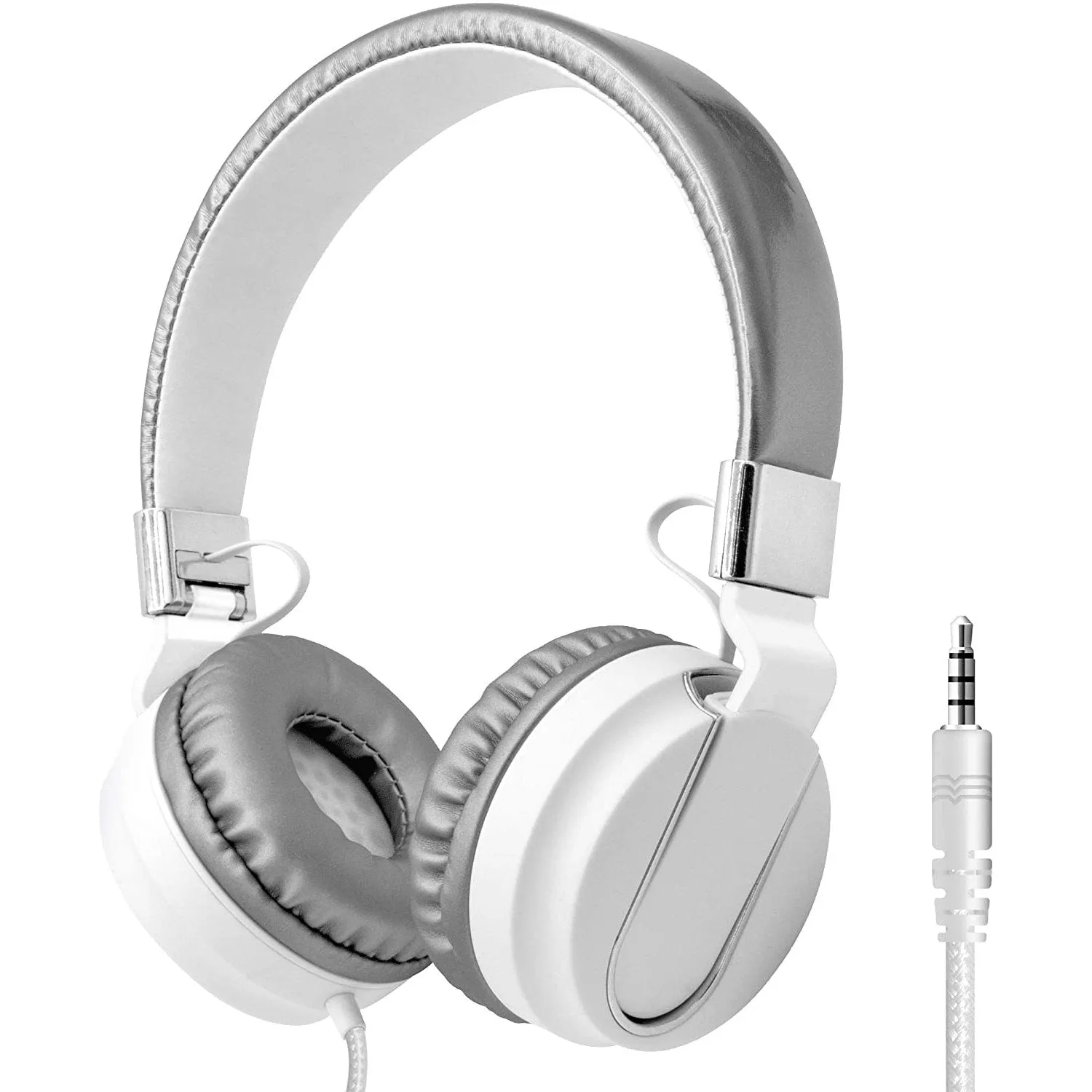 Adjustable Headband On-Ear Headphones with Built-in Mic