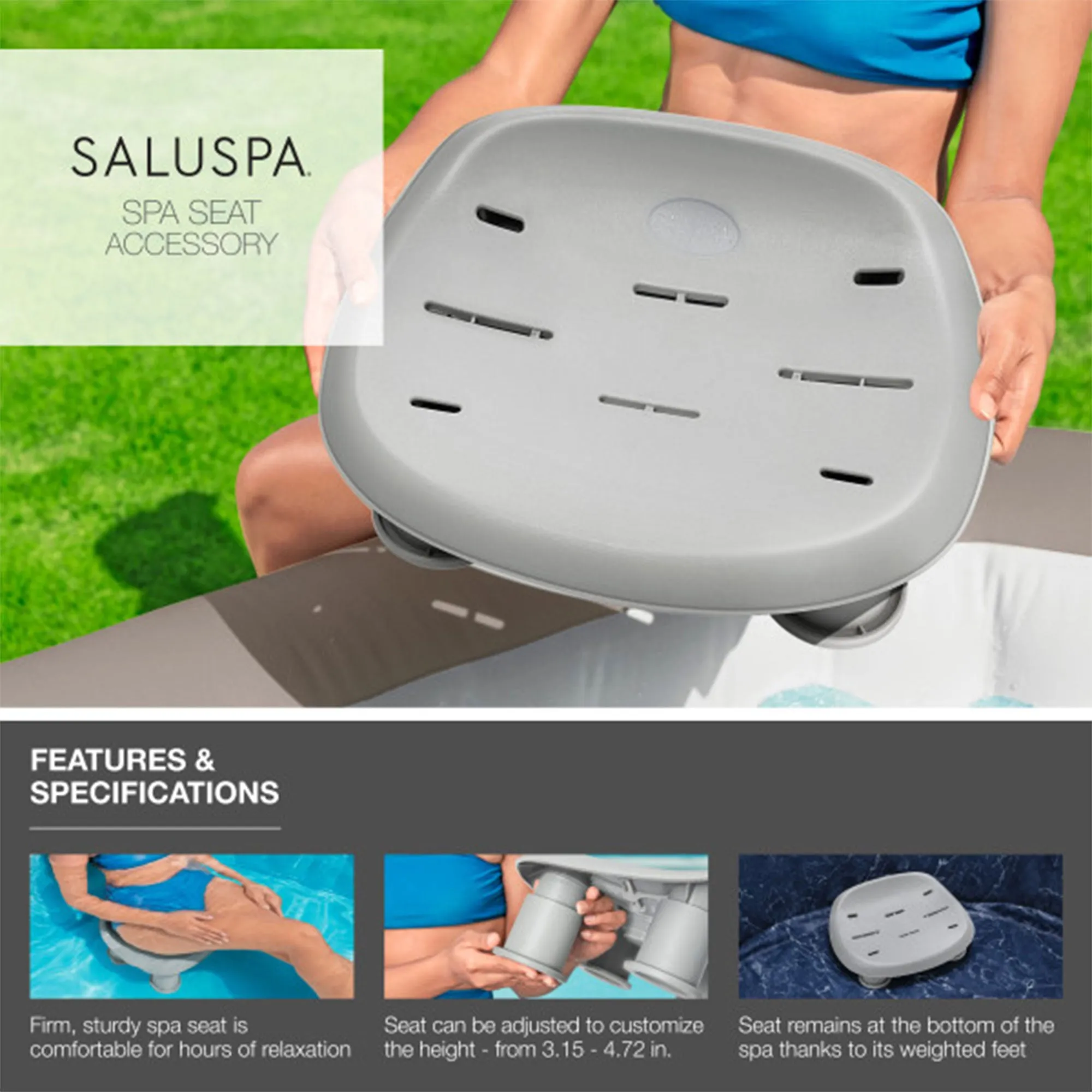 Bestway Coleman Miami Hot Tub w/2 Pack of SaluSpa Seat & 2 Headrest Pillows