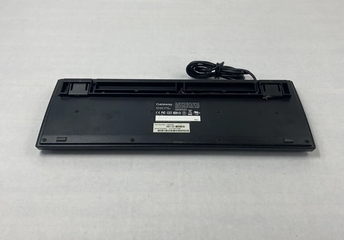 Black Gateway KU-0447 USB Wired PC Computer Keyboard Tested