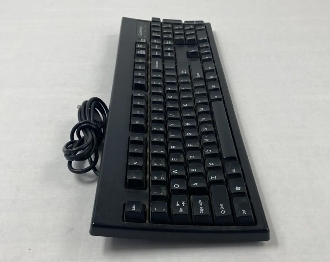 Black Gateway KU-0447 USB Wired PC Computer Keyboard Tested