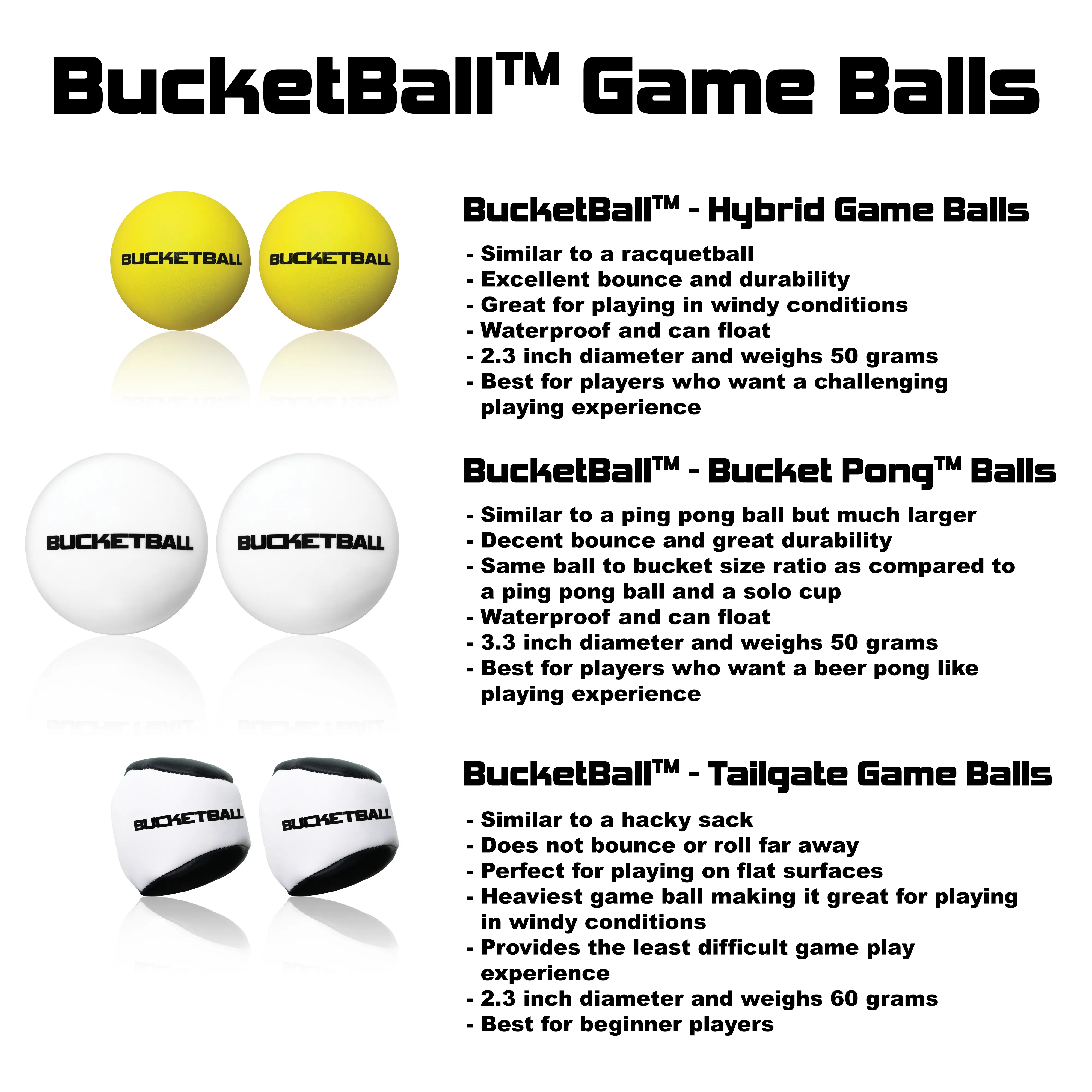 BucketBall™ - Bucket Pong™ Balls (2 Pack)