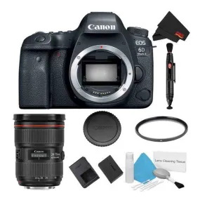 Canon EOS 6D Mark II DSLR Camera (Body Only) Basic Filter Bundle   Bonus Canon EF 24-70mm f/2.8L II USM Lens - Internati