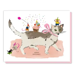 'Cat and Mice' Birthday Card