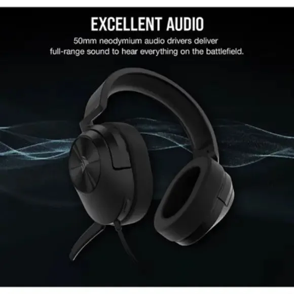 Corsair HS55 Stereo Wired Gaming Headset - Carbon