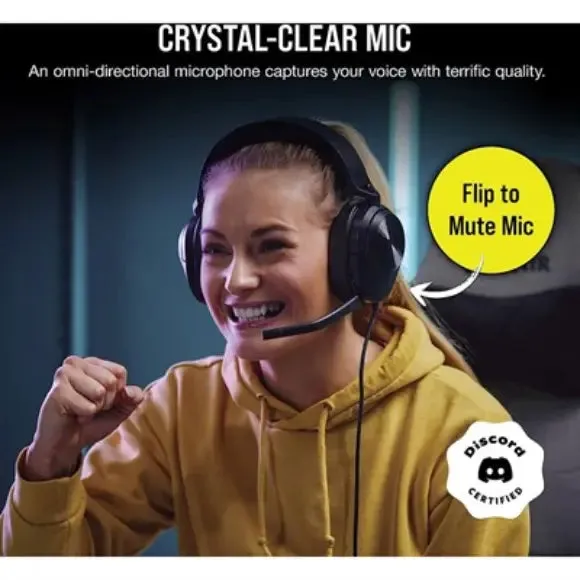 Corsair HS55 Stereo Wired Gaming Headset - Carbon