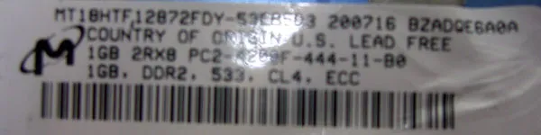 Crucial CT12872AF53E 1GB 533MHz DDR2 FB-DIMM PC2-4200 Fully Buffered