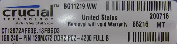 Crucial CT12872AF53E 1GB 533MHz DDR2 FB-DIMM PC2-4200 Fully Buffered
