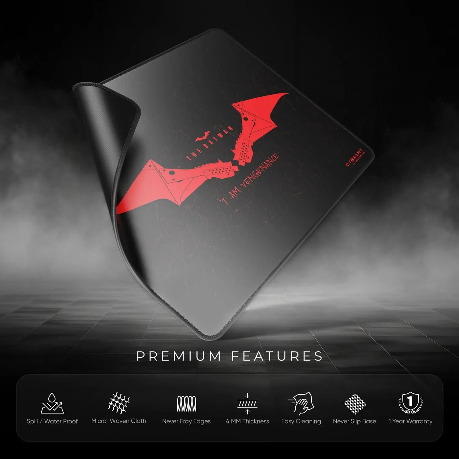CYBEART THE BATMAN GAMING MOUSE PAD RAPID SERIES 450 MM (L)
