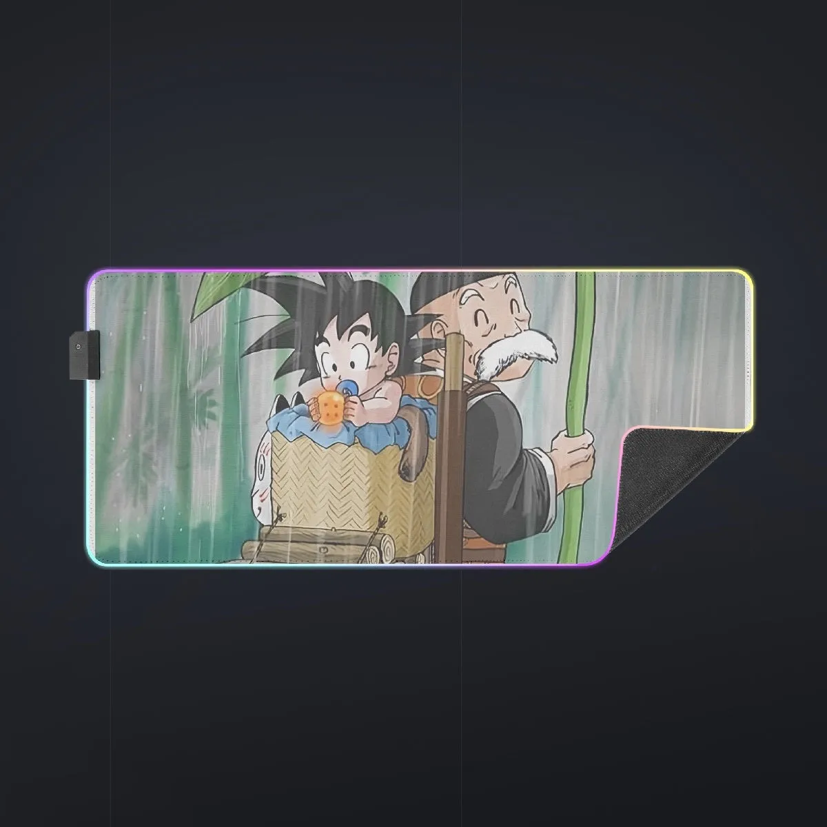 DBZ Kid Goku Super Saiyan Grandpa Gohan Cover Rain Cute Design LED Mouse Pad