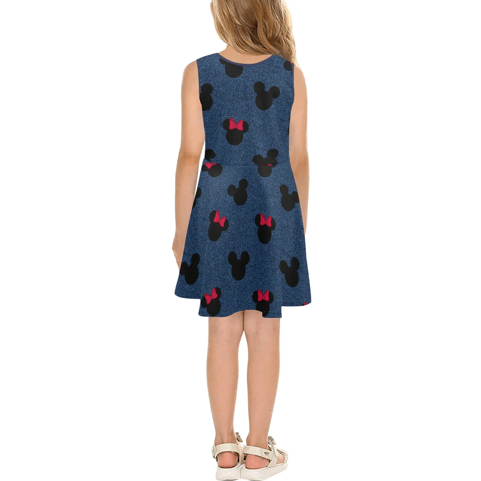Denim Mice Girls' Sleeveless Sundress