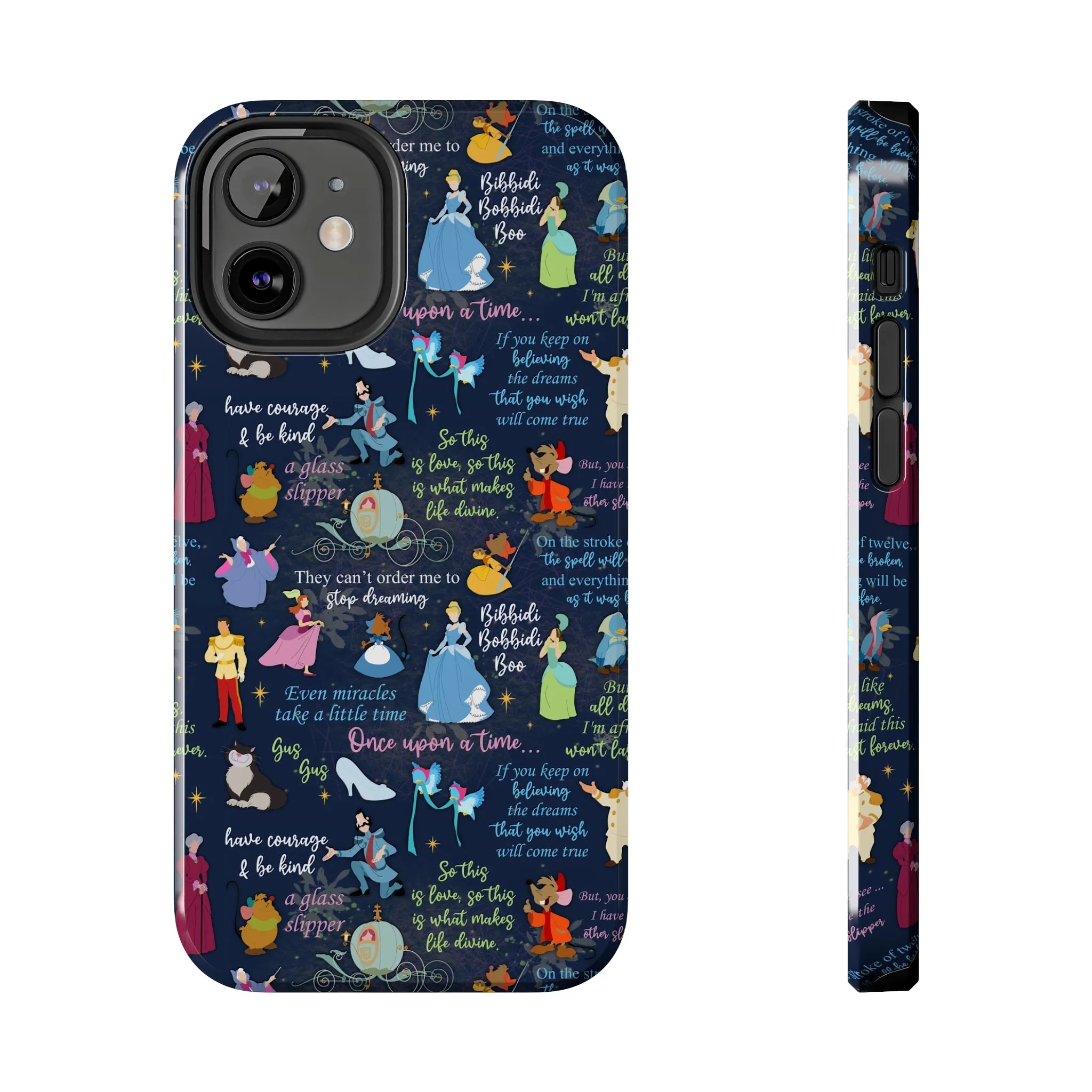 Disney Cinderella Princess Phone Case Disneyland World Magic Kingdom Gift Inspired Fan Art Iphone Quotes Gus Mice Slipper Fairy Godmother