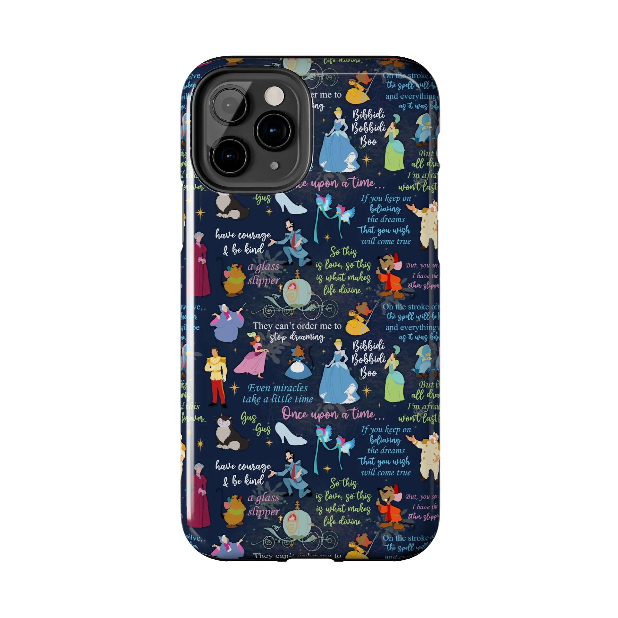 Disney Cinderella Princess Phone Case Disneyland World Magic Kingdom Gift Inspired Fan Art Iphone Quotes Gus Mice Slipper Fairy Godmother