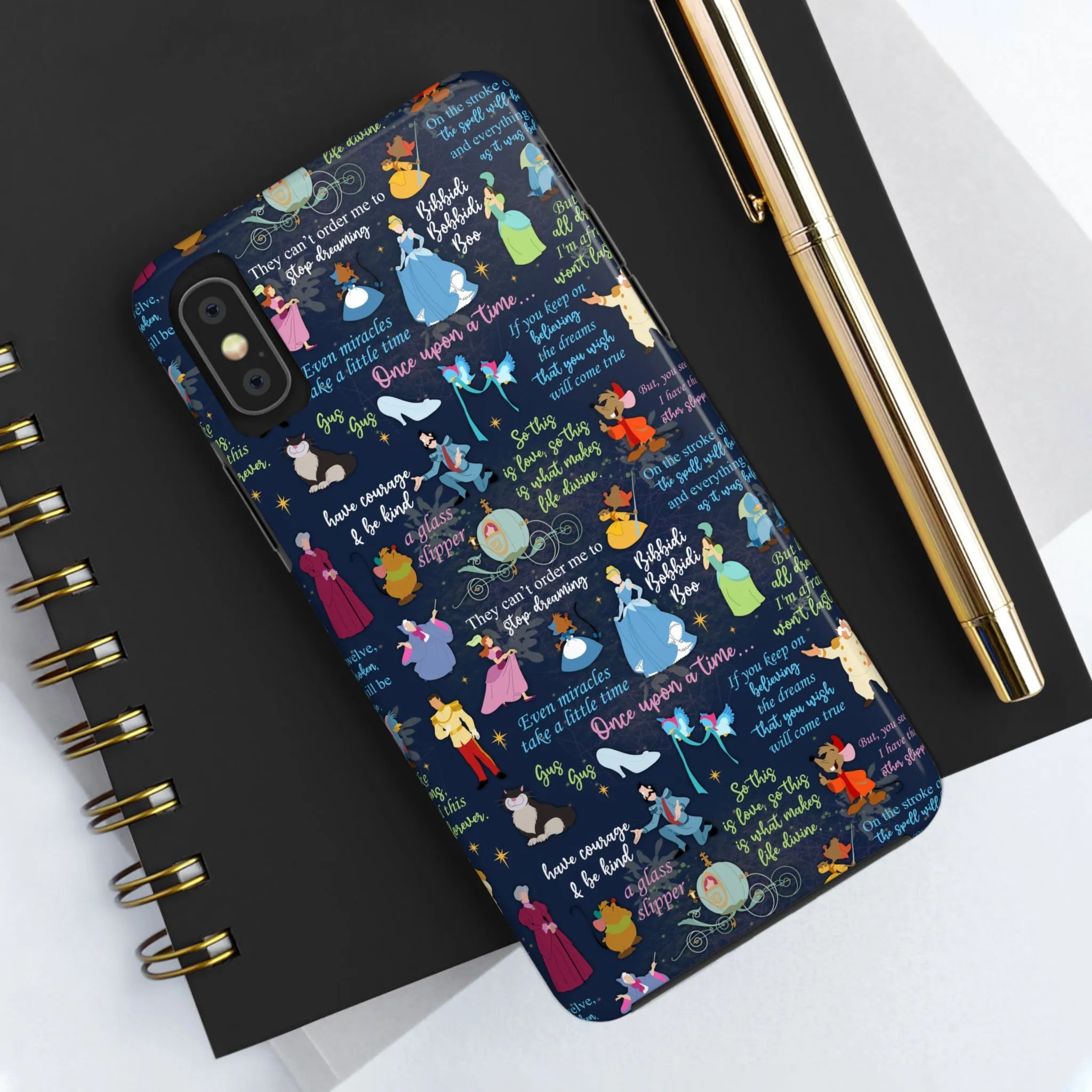 Disney Cinderella Princess Phone Case Disneyland World Magic Kingdom Gift Inspired Fan Art Iphone Quotes Gus Mice Slipper Fairy Godmother
