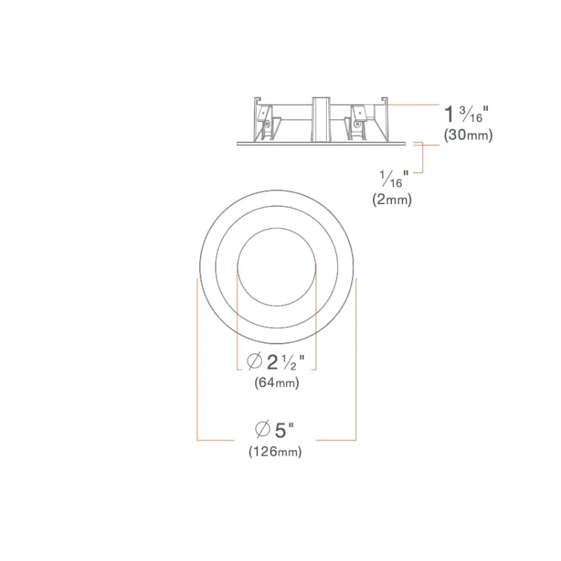 DMF M4TRS M Series 4" Round Beveled Trim with EM Test Switch