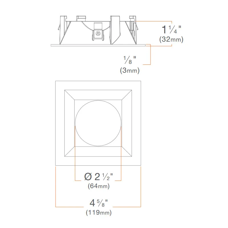 DMF M4TSQ M Series 4" Round on Square Trim