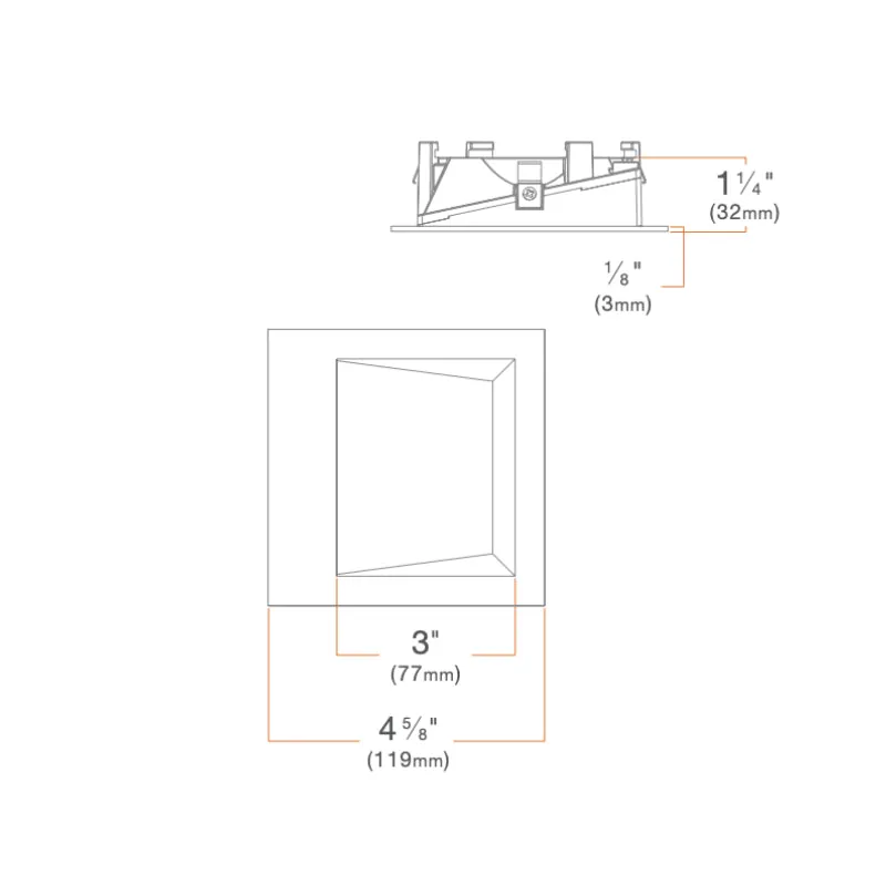 DMF M4TSW M Series 4" Square Wall Wash Trim