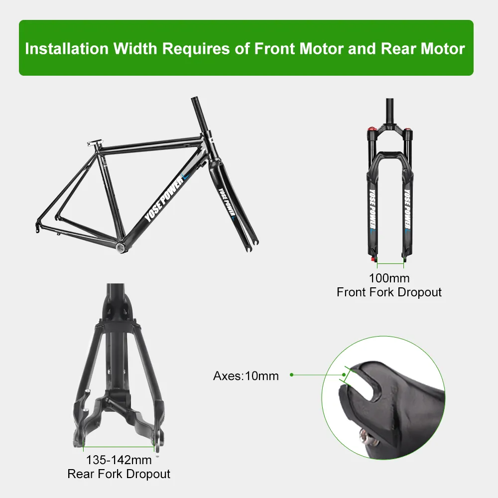 E-Bike Conversion Kit 36V 250W 26"/28" (700C) Rear Motor Kit for Freewheel with 36V 13Ah Battery and Charger