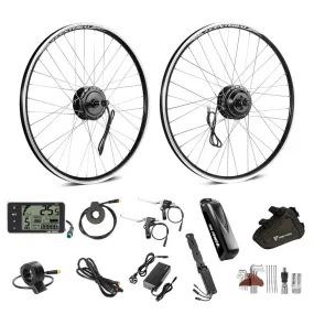 E-Bike Conversion Kit 36V 250W 26"/28" (700C) Rear Motor Kit for Freewheel with 36V 13Ah Battery and Charger