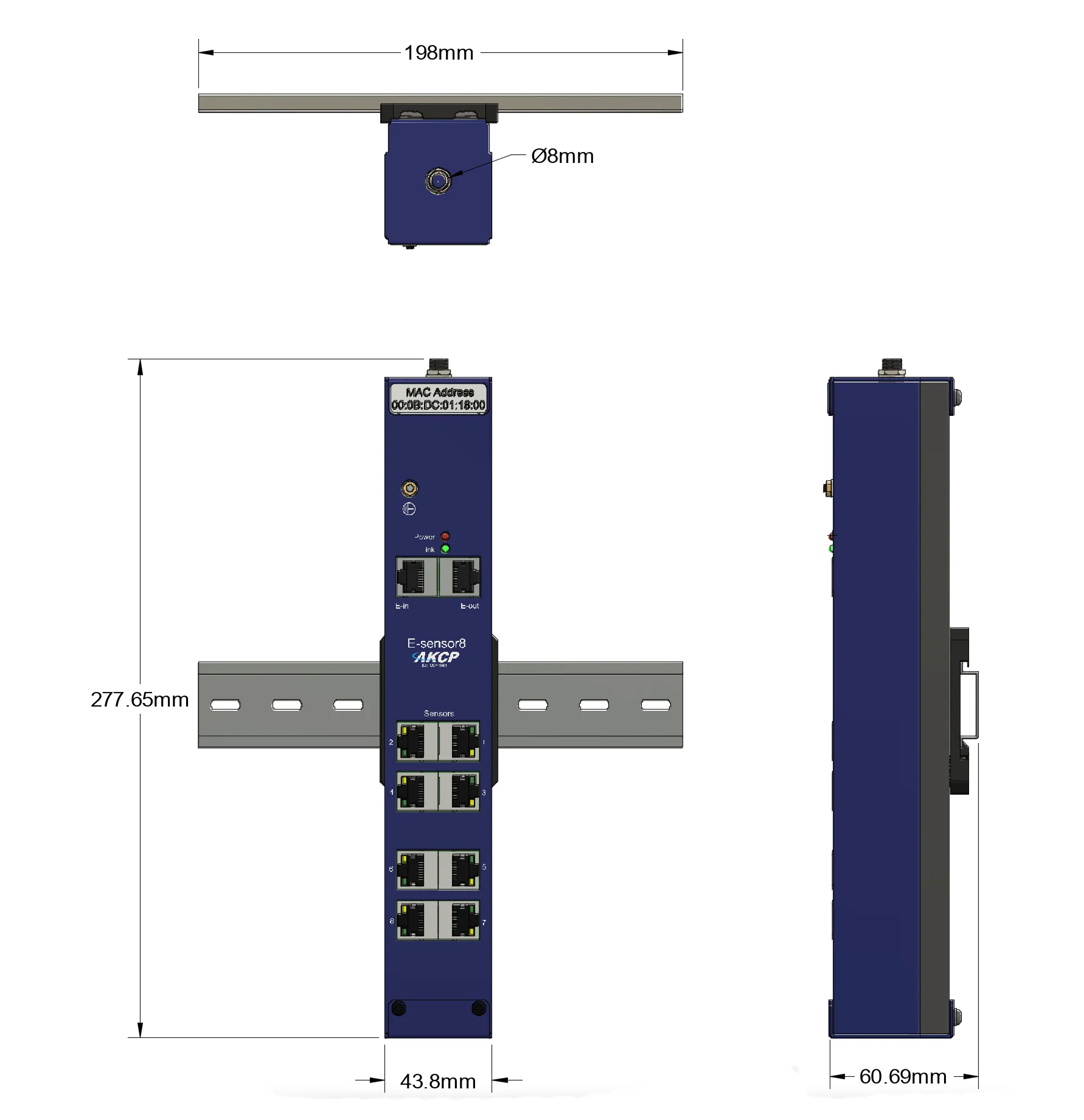 Advanced 8-Port Sensor Expansion Unit - E-sensor8 for Enhanced Connectivity
