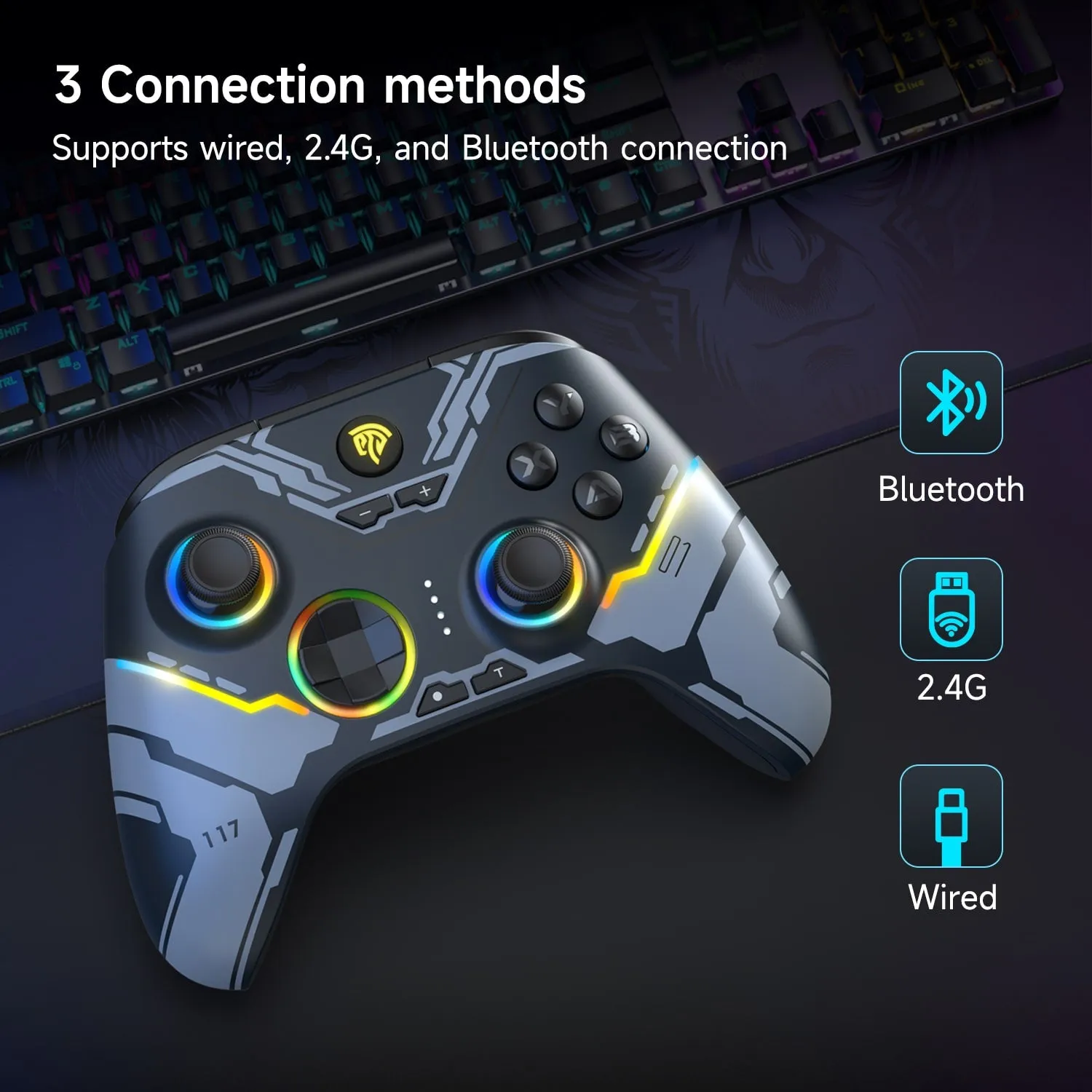 EasySMX® X15 RGB Controller With Hall Trigger and Hall Joystick