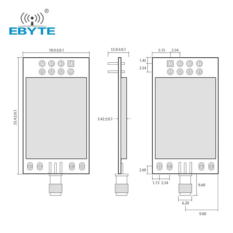 EBYTE E01-2G4M27D nRF24L01 PA LNA nRF24L01P 2.4GHz Module 27dBm Wireless Transceiver Module Long Distance Small Size for Smart Home