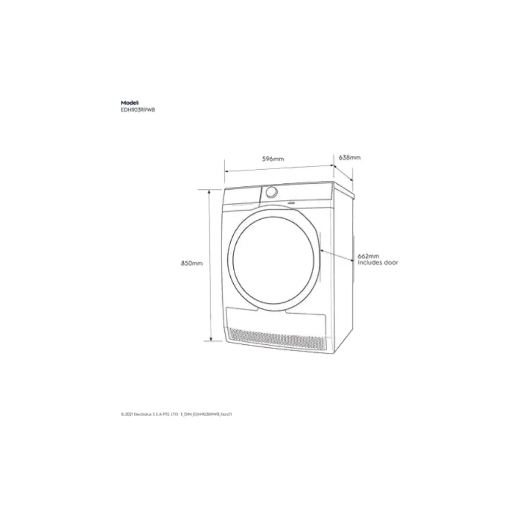Electrolux EDH903R9WB 9kg UltimateCare 900 Heat Pump Dryer