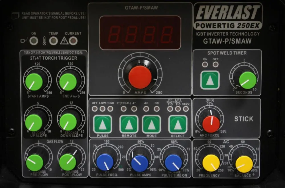 Everlast PowerTIG 250EX 250amp PULSE ACDC Welder advanced tig welder for precision welding