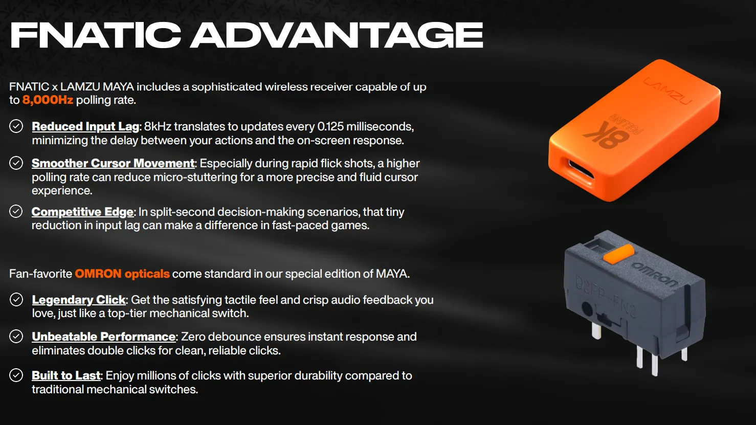 Fnatic x Lamzu Maya X 8K Wireless Gaming Mouse