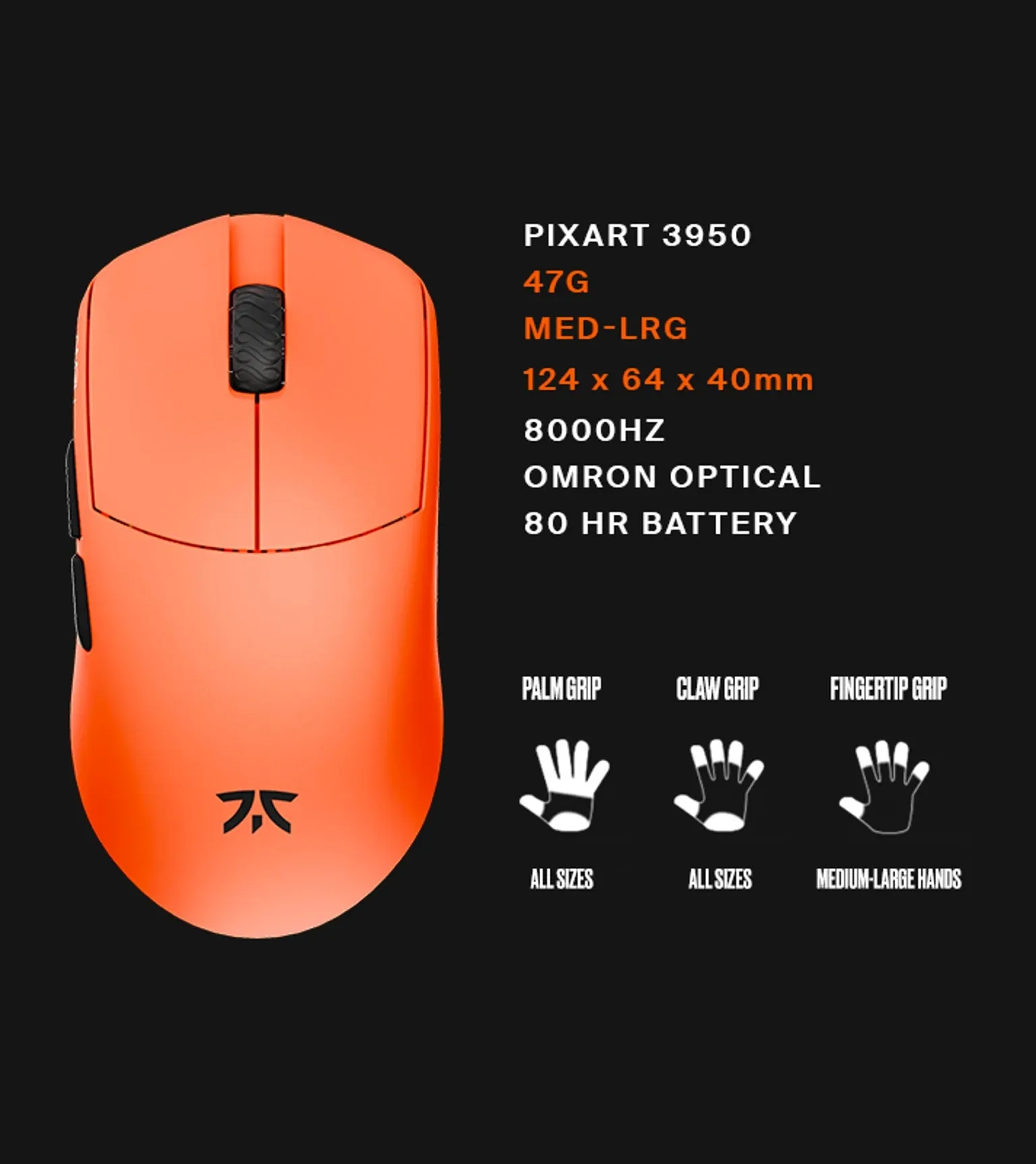 Fnatic x Lamzu Maya X 8K Wireless Gaming Mouse