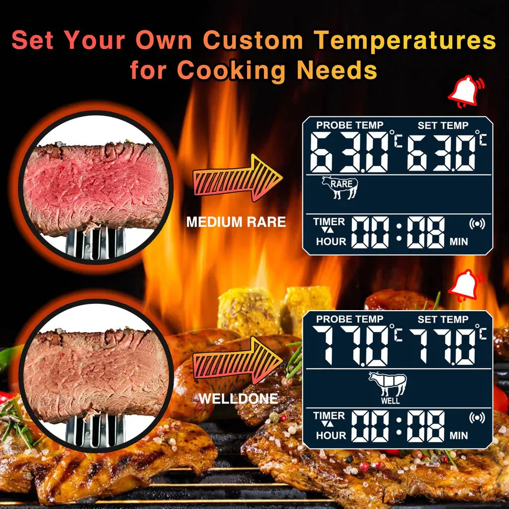 Food Thermometer for Cooking with Buzzer Alarm