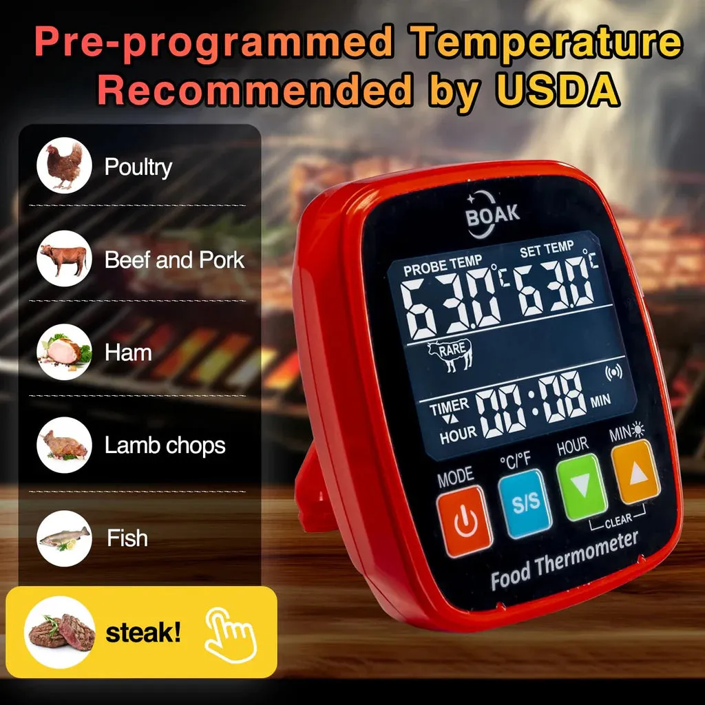 Food Thermometer for Cooking with Buzzer Alarm