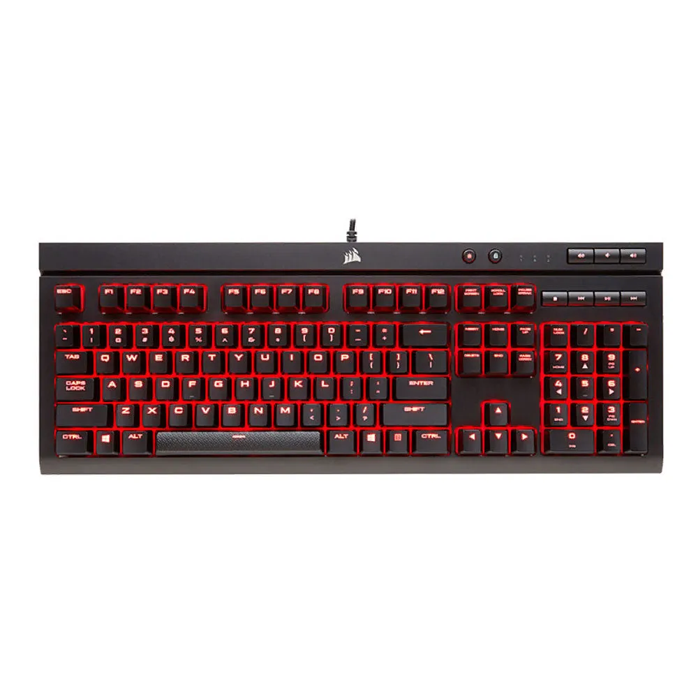 Gaming keyboard Corsair K68 wired, mechanical, CHERRY MX Red, red backlight English layout, black
