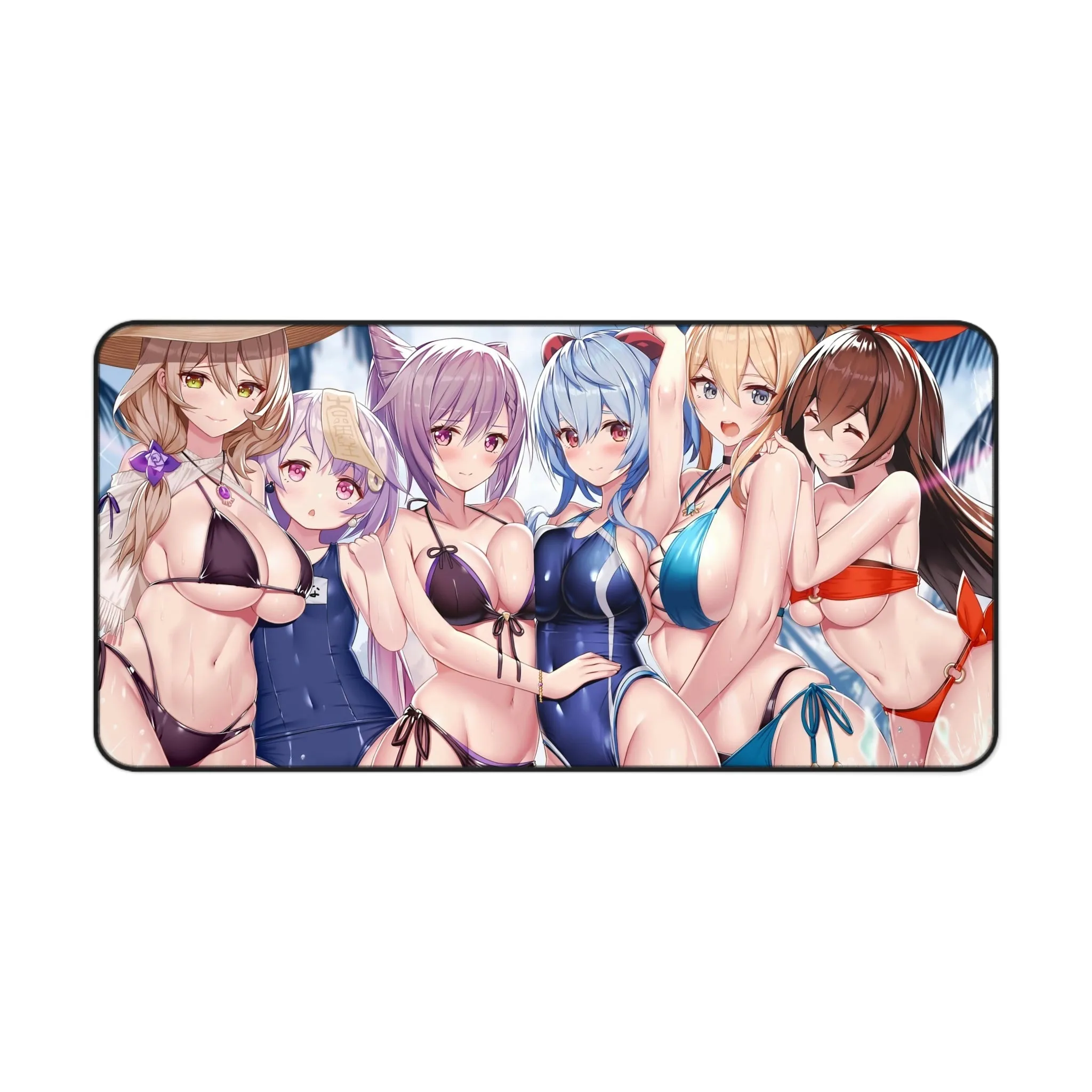 Genshin Impact Girls in Bikini Mousepad - Large Ecchi Desk Mat - Gaming Playmat
