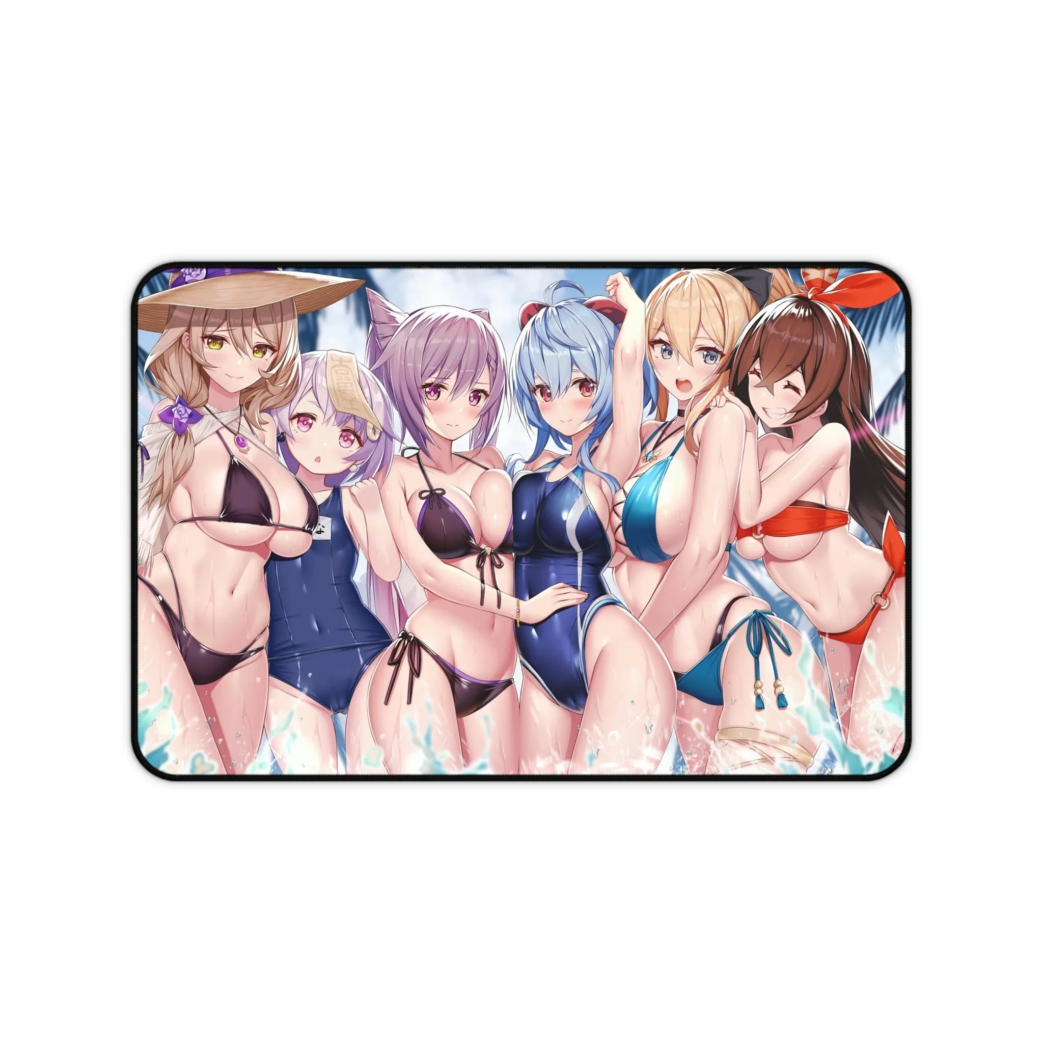 Genshin Impact Girls in Bikini Mousepad - Large Ecchi Desk Mat - Gaming Playmat