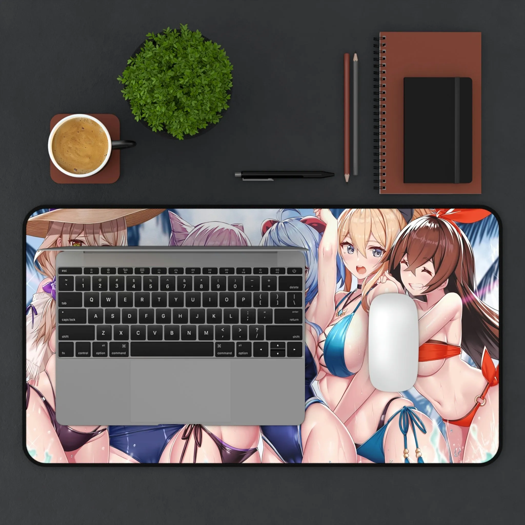 Genshin Impact Girls in Bikini Mousepad - Large Ecchi Desk Mat - Gaming Playmat